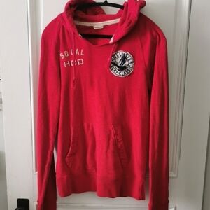 Womens vintage Hollister surf classic red hoody, drawstring with pockets. Size M